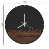 Skyline Klok Rond Alphen aan den Rijn Wit glanzend gerecycled kunststof cadeau decoratie relatiegeschenk van WoodWideCities