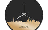 Skyline Klok Rond Ameland Goud Metallic