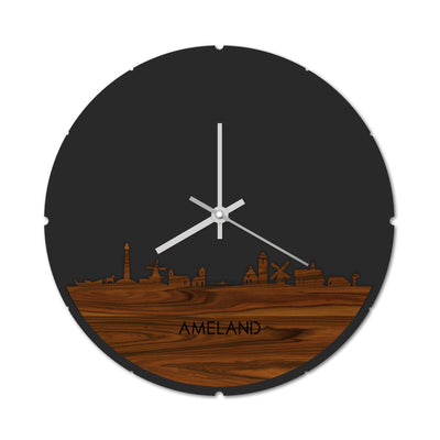 Skyline Clock Round Ameland Rosewood