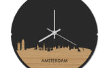 Skyline Klok Rond Amsterdam Bamboe