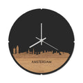 Skyline Klok Rond Amsterdam Eiken