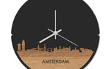 Skyline Klok Rond Amsterdam Eiken