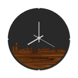 Skyline Klok Rond Amsterdam Palissander