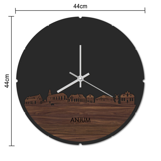 Skyline Klok Rond Anjum Bamboe houten cadeau decoratie relatiegeschenk van WoodWideCities