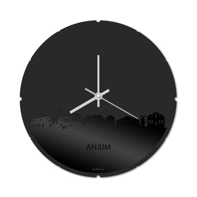 Skyline Klok Rond Anjum Zwart Glanzend