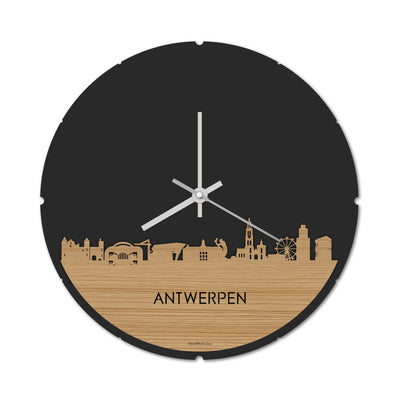 Skyline Klok Rond Antwerpen Bamboe