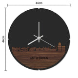 Skyline Klok Rond Antwerpen Eiken houten cadeau decoratie relatiegeschenk van WoodWideCities