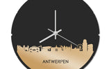 Skyline Klok Rond Antwerpen Goud Metallic