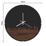 Skyline Klok Rond Antwerpen Wit glanzend gerecycled kunststof cadeau decoratie relatiegeschenk van WoodWideCities