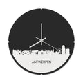 Skyline Klok Rond Antwerpen Wit Glanzend
