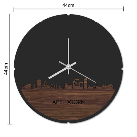Skyline Klok Rond Apeldoorn Metallic Goud gerecycled kunststof cadeau decoratie relatiegeschenk van WoodWideCities