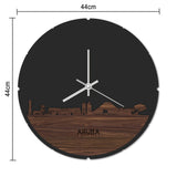 Skyline Klok Aruba Eiken houten cadeau decoratie relatiegeschenk van WoodWideCities