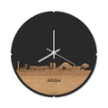 Skyline Klok Rond Aruba Eiken
