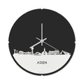 Skyline Klok Rond Assen Wit Glanzend