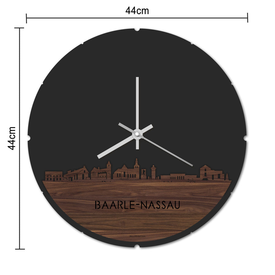 Skyline Klok Rond Baarle-Nassau Metallic Goud gerecycled kunststof cadeau decoratie relatiegeschenk van WoodWideCities