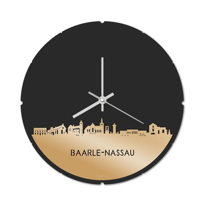 Skyline Clock Round Baarle-Nassau Gold Metallic
