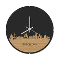 Skyline Klok Rond Barcelona Bamboe