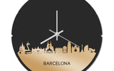 Skyline Klok Rond Barcelona Goud Metallic