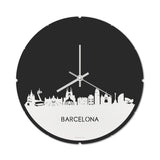 Skyline Klok Rond Barcelona Wit Glanzend