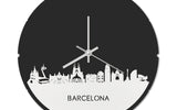 Skyline Klok Rond Barcelona Wit Glanzend