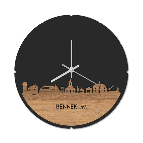 Skyline Klok Bennekom Eiken houten cadeau decoratie relatiegeschenk van WoodWideCities