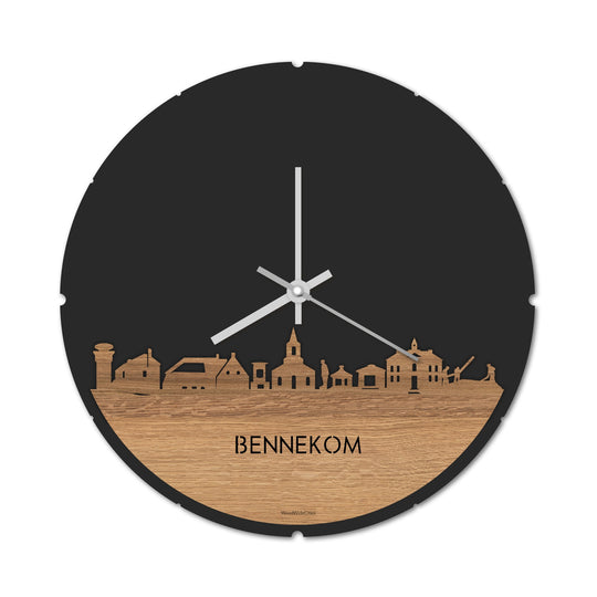 Skyline Klok Bennekom Eiken houten cadeau decoratie relatiegeschenk van WoodWideCities