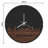 Skyline Klok Rond Bergen op Zoom Eiken houten cadeau decoratie relatiegeschenk van WoodWideCities