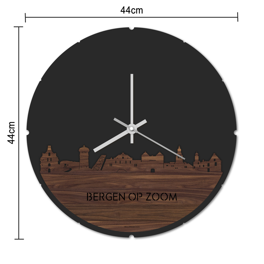 Skyline Klok Rond Bergen-op-Zoom Metallic Goud gerecycled kunststof cadeau decoratie relatiegeschenk van WoodWideCities