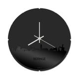 Skyline Klok Rond Beringe Zwart Glanzend