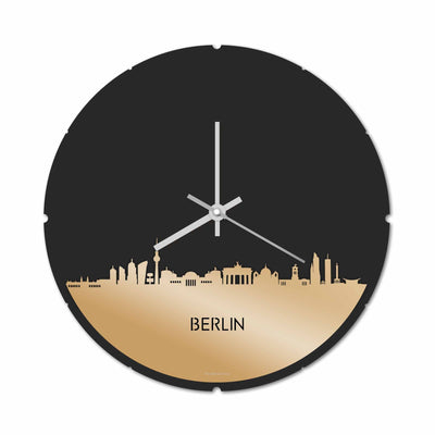 Skyline Clock Round Berlin Gold Metallic