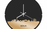 Skyline Klok Rond Berlijn Goud Metallic