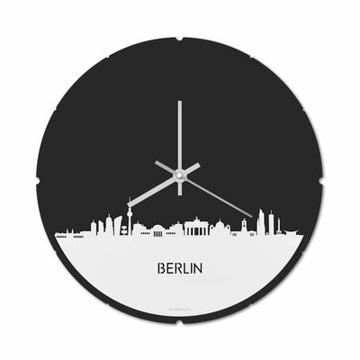 Skyline Clock Round Berlin White Glossy
