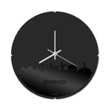 Skyline Klok Rond Beuningen Zwart Glanzend