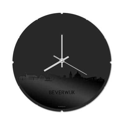 Skyline Clock Round Beverwijk Black Glossy