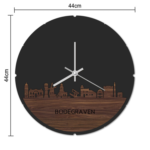 Skyline Klok Rond Bodegraven Metallic Goud gerecycled kunststof cadeau decoratie relatiegeschenk van WoodWideCities