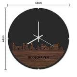 Skyline Klok Rond Bodegraven Noten houten cadeau decoratie relatiegeschenk van WoodWideCities