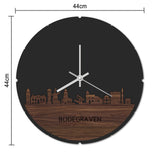 Skyline Klok Rond Bodegraven Wit glanzend gerecycled kunststof cadeau decoratie relatiegeschenk van WoodWideCities