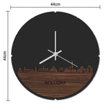 Skyline Klok Rond Bologna Metallic Goud gerecycled kunststof cadeau decoratie relatiegeschenk van WoodWideCities