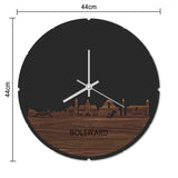 Skyline Klok Rond Bolsward Noten houten cadeau decoratie relatiegeschenk van WoodWideCities