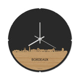 Skyline Klok Rond Bordeaux Bamboe