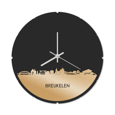 Skyline Klok Rond Breukelen Goud Metallic