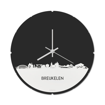 Skyline Klok Rond Breukelen Wit Glanzend