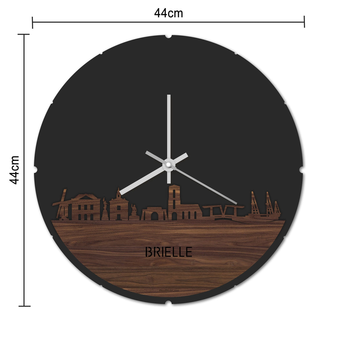 Skyline Klok Rond Brielle Palissander houten cadeau decoratie relatiegeschenk van WoodWideCities