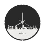 Skyline Klok Rond Brielle Wit Glanzend