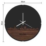 Skyline Klok Rond Brussel Metallic Goud gerecycled kunststof cadeau decoratie relatiegeschenk van WoodWideCities