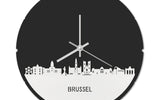 Skyline Klok Rond Brussel Wit Glanzend