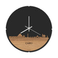 Skyline Klok Rond Cairo Eiken