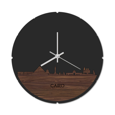 Skyline Klok Rond Cairo Noten