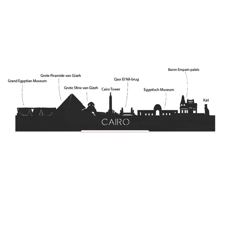 Skyline Klok Rond Cairo Palissander houten cadeau decoratie relatiegeschenk van WoodWideCities