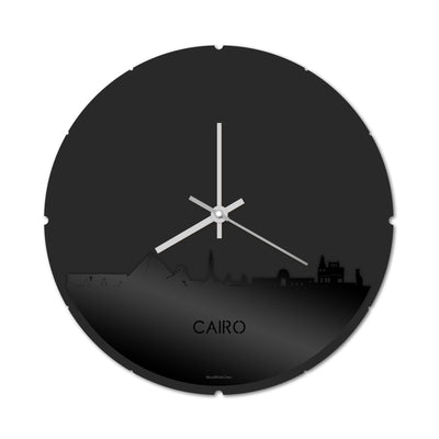 Skyline Klok Rond Cairo Zwart Glanzend